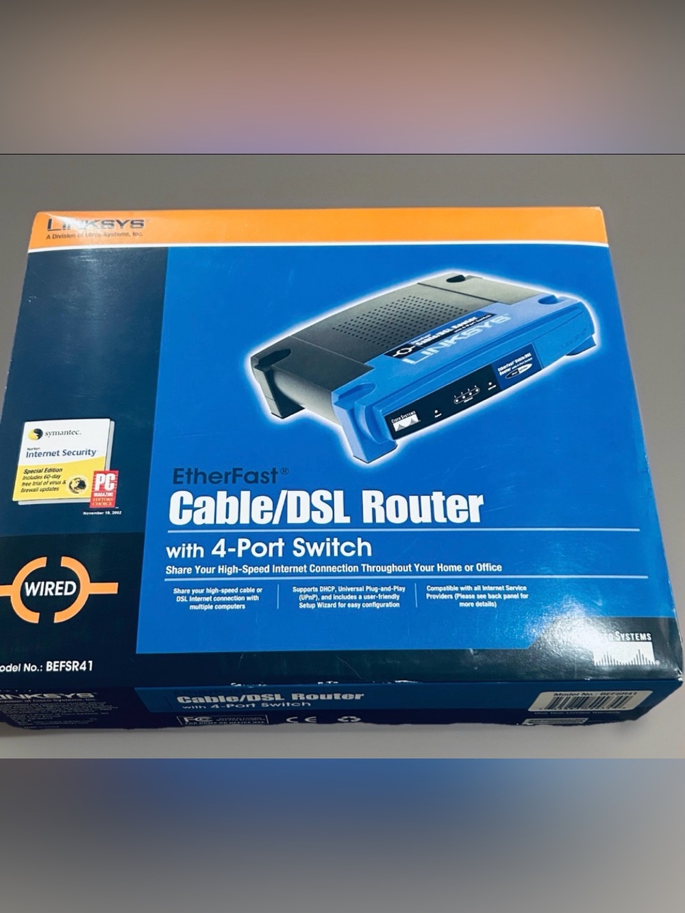Linksys BEFSR41 EtherFast Cable/DSL Router With 4-Port Switch Wired Used